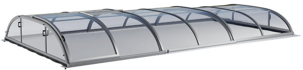 Poolüberdachung Schiebehalle Symfonie (Polycarbonat, transparent, 3 mm)